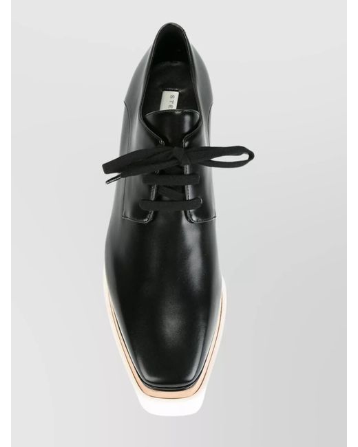 Stella McCartney Black Faux Leather Elyse Platform Sneakers