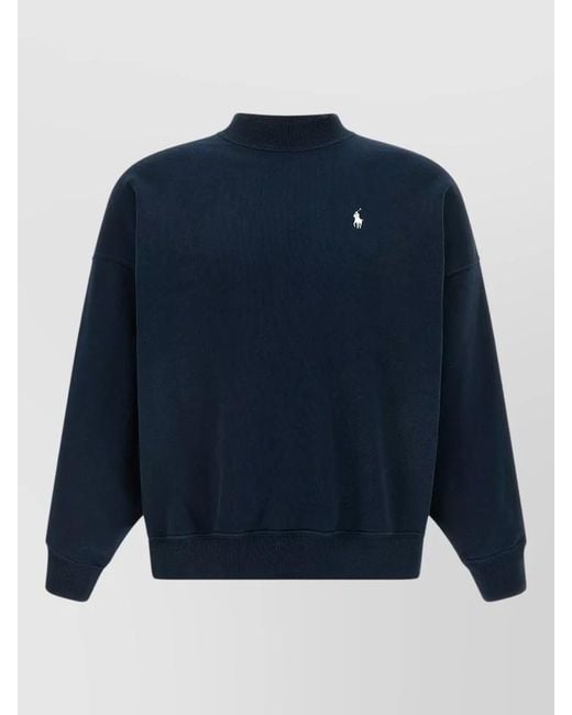 Polo Ralph Lauren Blue Lounge Sweatshirt Crew Neck Oversized Fit