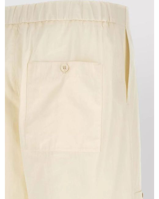 Jil Sander White Cotton Straight-Leg Cargo Trousers for men