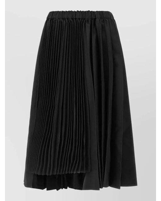 Comme des Garçons Black Asymmetric Pleated Maxi Skirt for men