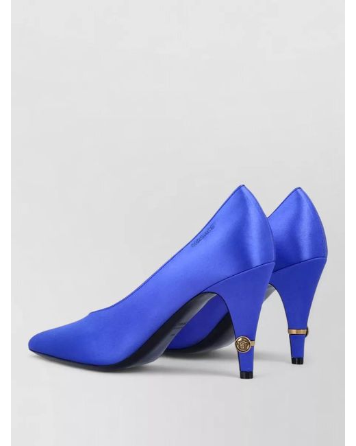 Versace Blue Silk Satin High-Heel Pumps