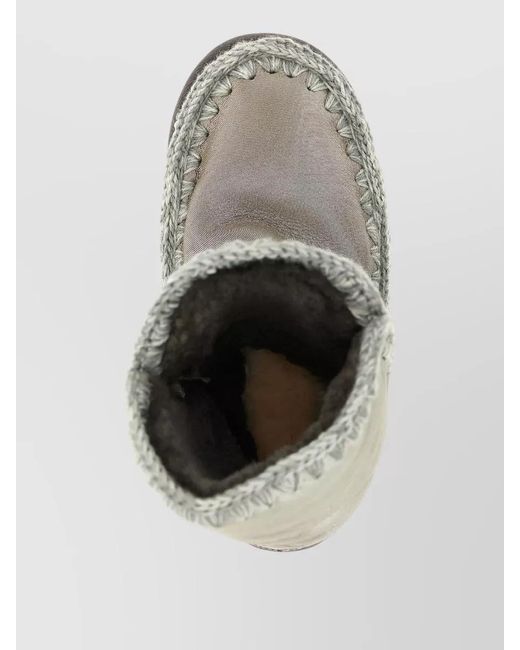 Mou Gray Eskimo 24 Ankle Boots Metallic Stitching