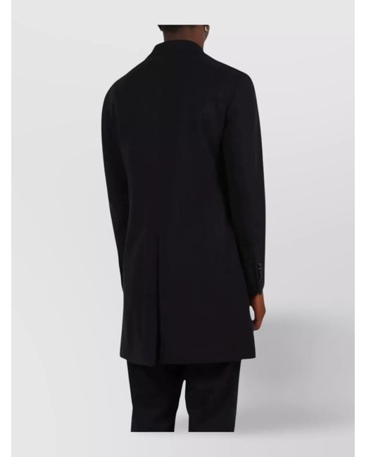 Tagliatore Blue Cashmere Virgin Wool Single Breasted Coat for men