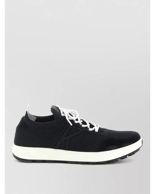 Kiton Blue Lace Up Sneakers Mesh Upper Contrast Sole for men