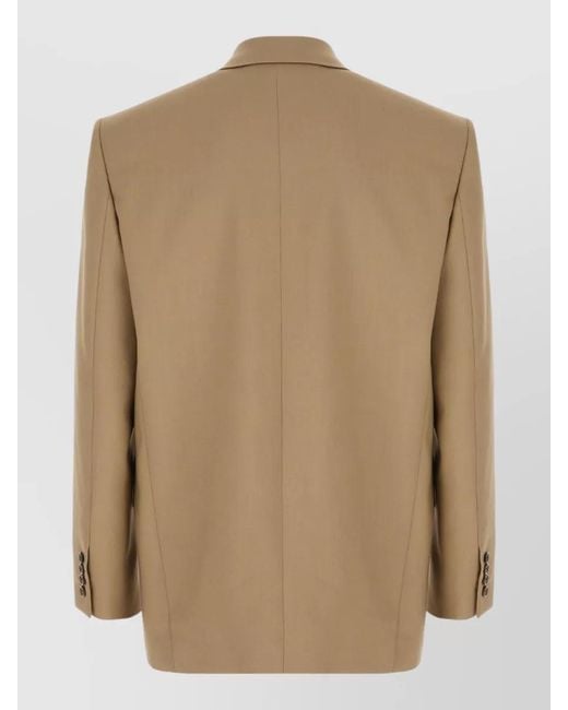 Saint Laurent Natural Wool Blend Single Breasted Tailored Jacket for men