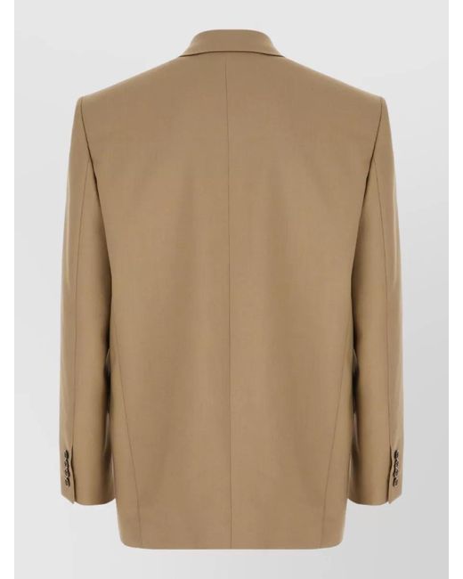 Saint Laurent Natural Wool Blend Single Breasted Tailored Jacket for men