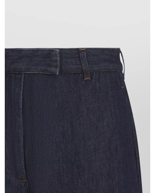 Dries Van Noten Blue Penn High Waist Wide Leg Denim Trousers