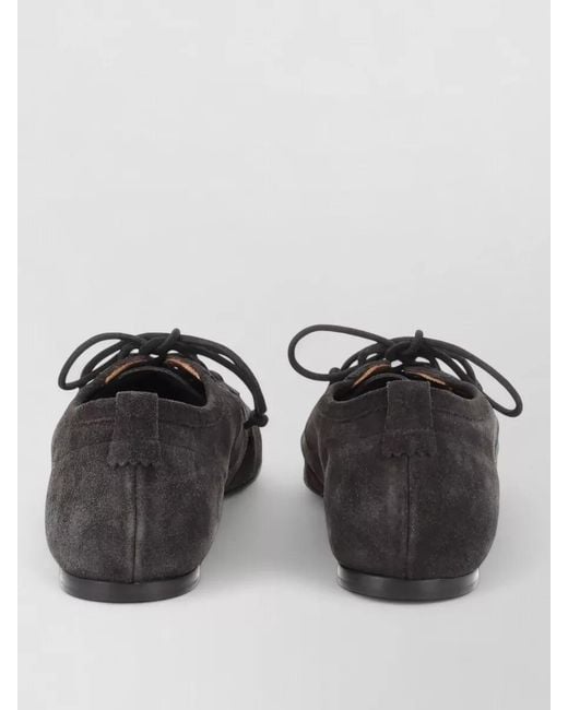 Isabel Marant Black Lace Up Shoes Round Toe Flat Sole
