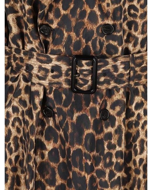 Saint Laurent Multicolor Double-Breasted Belted Trench Coat