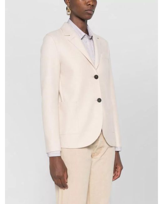 Harris Wharf London Natural Wool Single Breasted Tailored Blazer Jacket