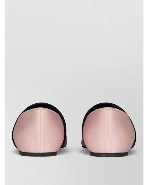 Givenchy Pink Square Toe Ballerina Shoes Elastic Strap