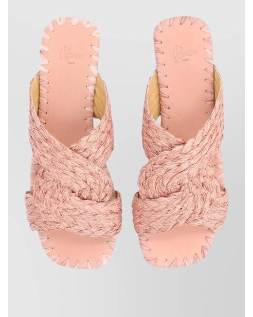 Castaner Pink Raffia Sandals
