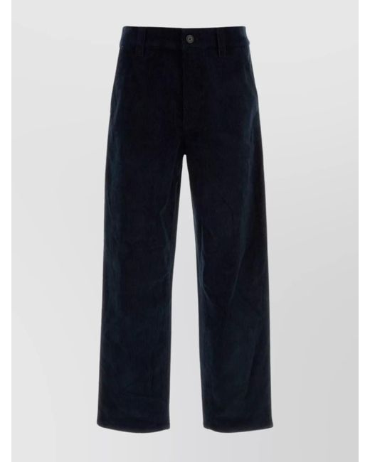 A.P.C. Blue Corduroy Fegus Pant Back Pockets for men
