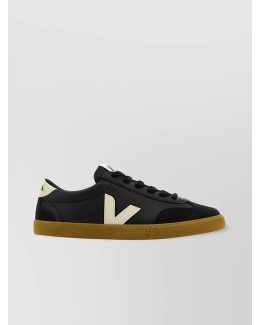 Veja Black Leather Low-Top Sneakers