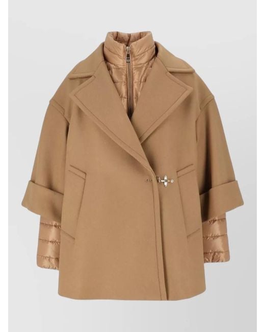 Fay Natural Wool And Cashmere Single Breasted Coat for men