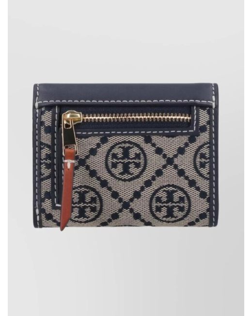 Tory Burch Blue Leather Purses Stitch Detailing