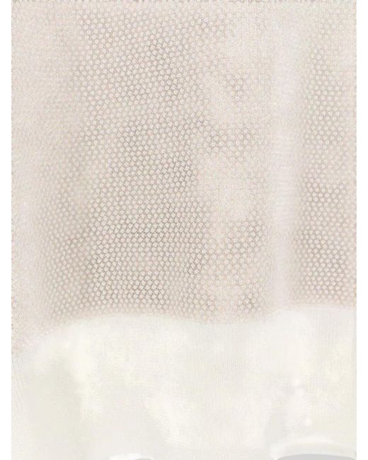 Boss White Textured Crew Neck Short Sleeve Top for men