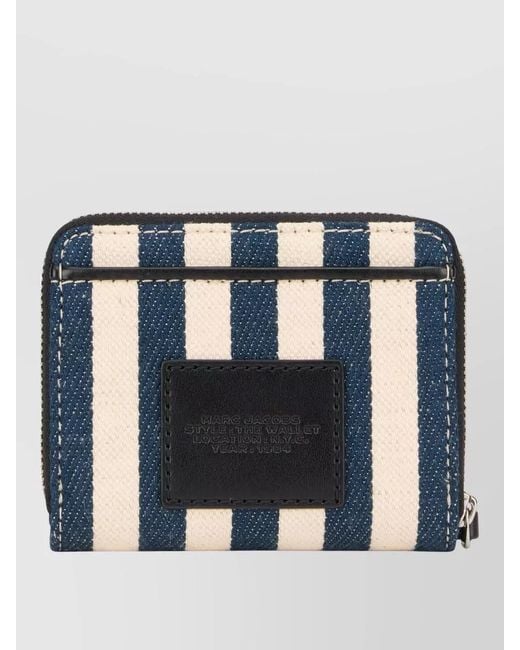Marc Jacobs Blue Compact Stripe Wallet Fabric Detail