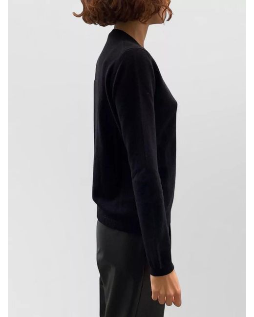 LA ROSE Blue Cashmere Knit Cardigan Long Sleeves