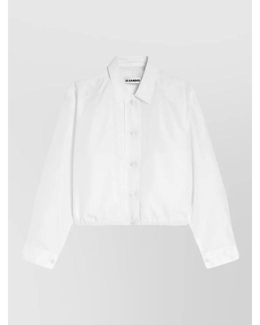 Jil Sander White Cropped Blouson Jacket
