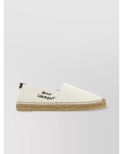 Saint Laurent White Logo-Print Espadrilles