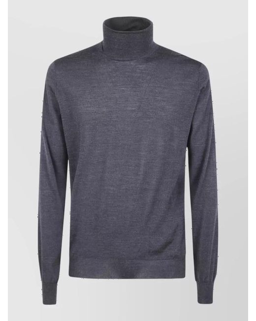 Filippo De Laurentis Blue Turtleneck Wool Jumper for men