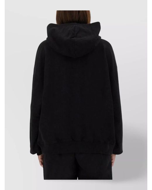 ROTATE BIRGER CHRISTENSEN Black Organic Cotton Hooded Sweatshirt