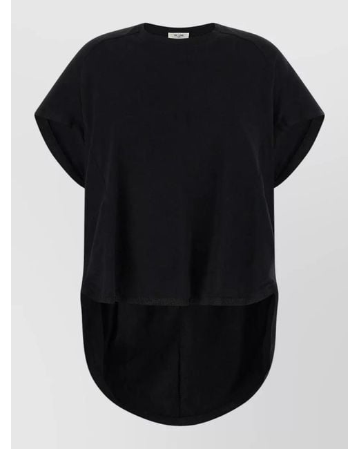 DI.LA3 PARI' Black Spilla Lounge T Shirt Curved Hem