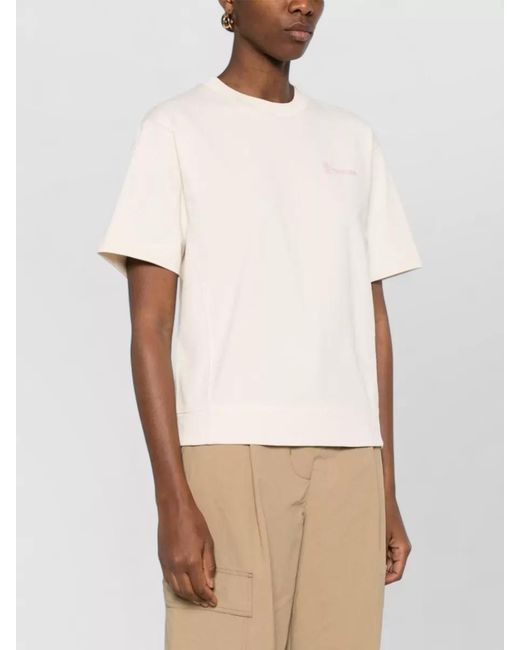 Moncler Natural Logo-Print Cotton Crew-Neck Short-Sleeve T-Shirt