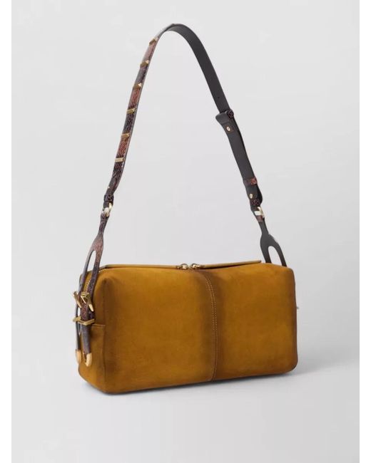 Pinko Gray Love Bag Classic Suede Studded Clutch Bag