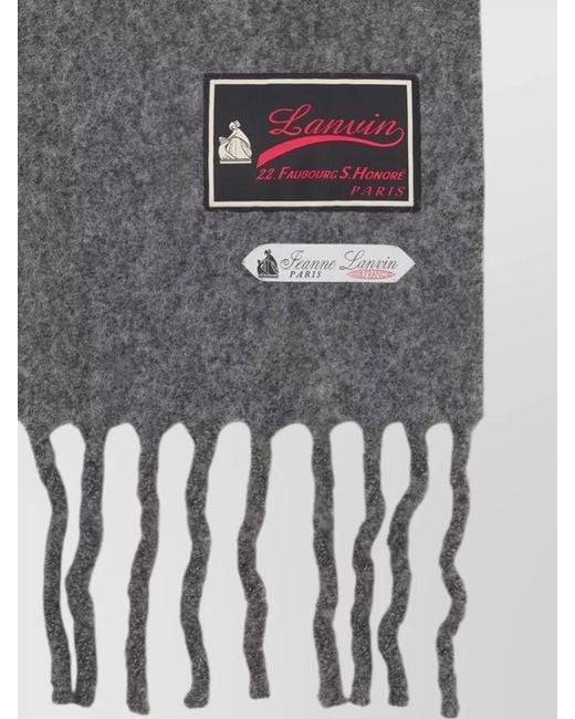 Lanvin Gray Alpaca Wool Scarf for men