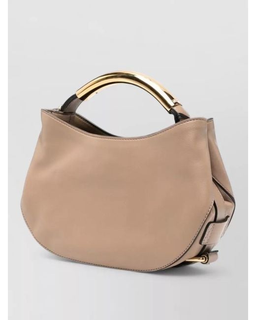 Moschino Natural Smooth Leather Clutch Bag Tone Hardware