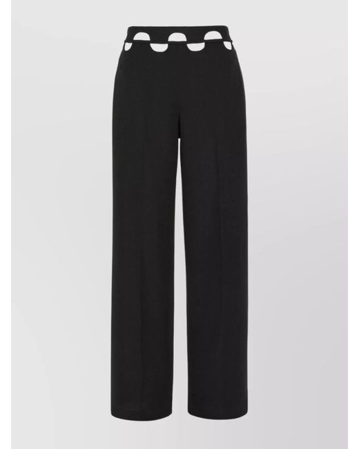 Dion Lee Black Cutout High-Rise Wide-Leg Trousers