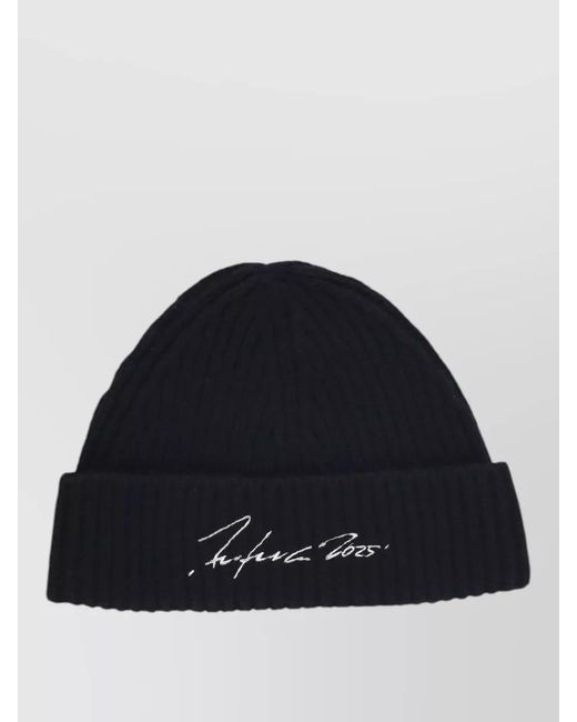 KENZO Blue Stylish Ribbed Beanie Logo Cuff for men