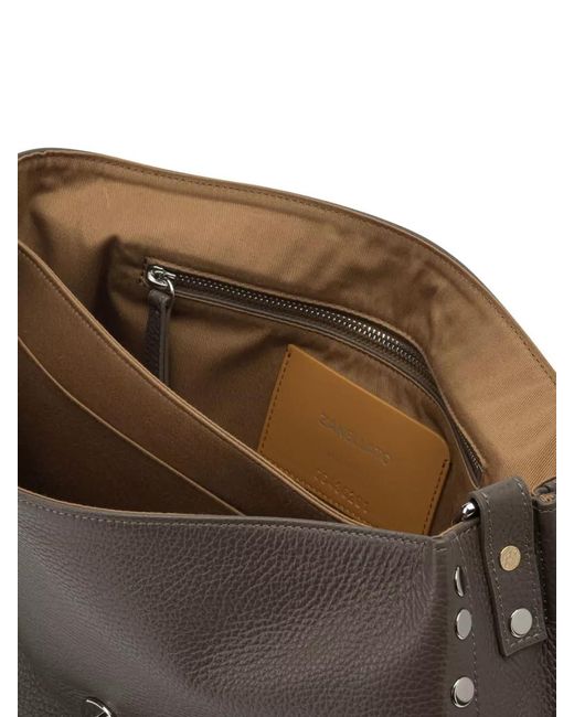 Zanellato Gray Leather Shoulder Bag