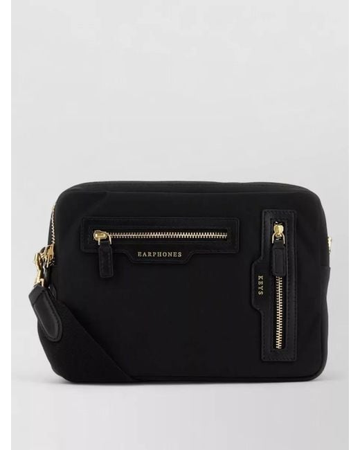 Anya Hindmarch Black Econyl Tiro Crossbody Bag Adjustable Strap