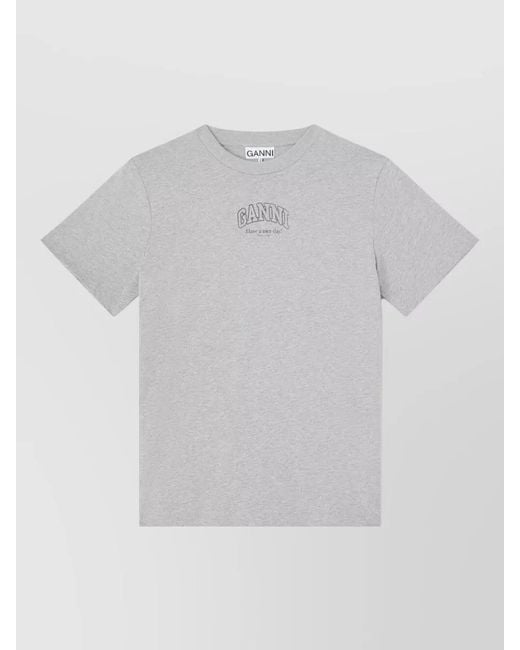 Ganni Gray Relaxed-Fit T-Shirt