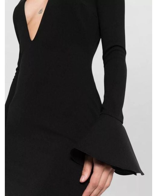 Solace London Black Hutton Maxi Dress Deep V Neckline