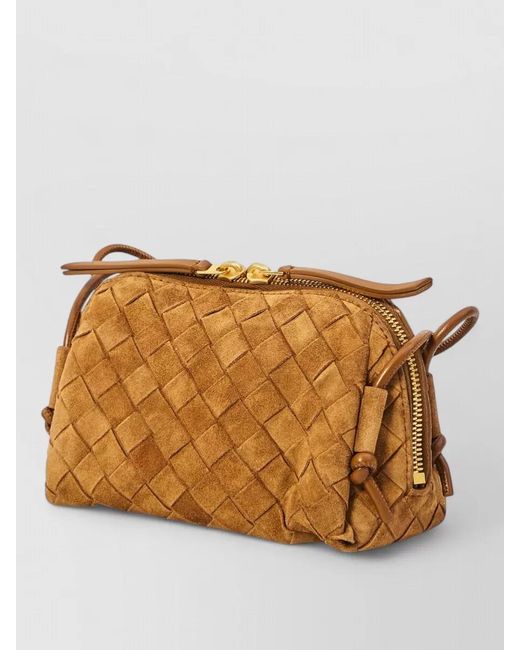 Bottega Veneta Natural Intrecciato Leather Shoulder Pouch Bag