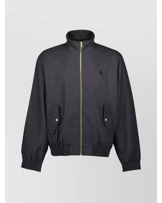 Drole de Monsieur Blue Wool Flannel Track Jacket for men