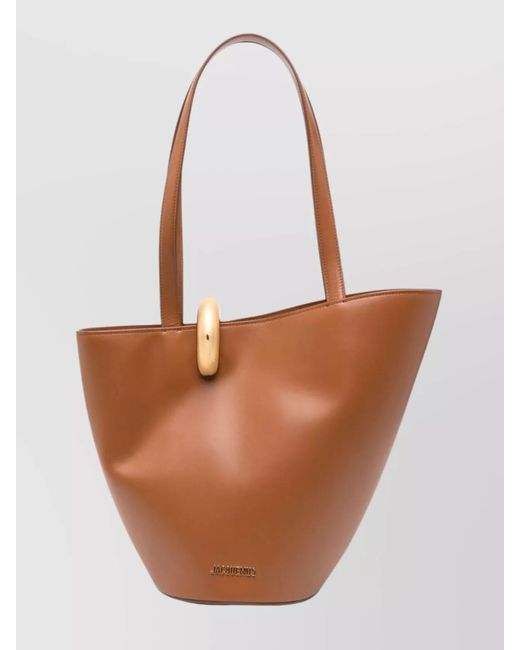 Jacquemus White Asymmetric Top Handle Tote Bag