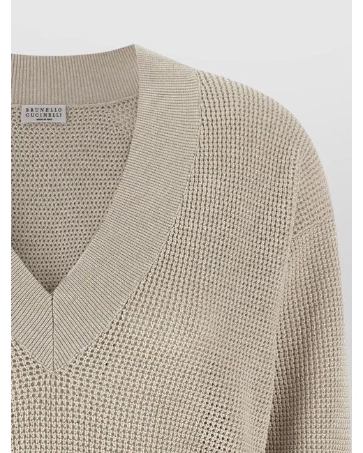 Brunello Cucinelli Natural Openwork Jumper