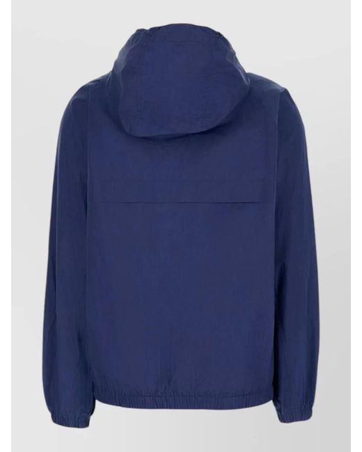 DUNST Blue Hooded Windbreaker Jacket Elastic Cuffs