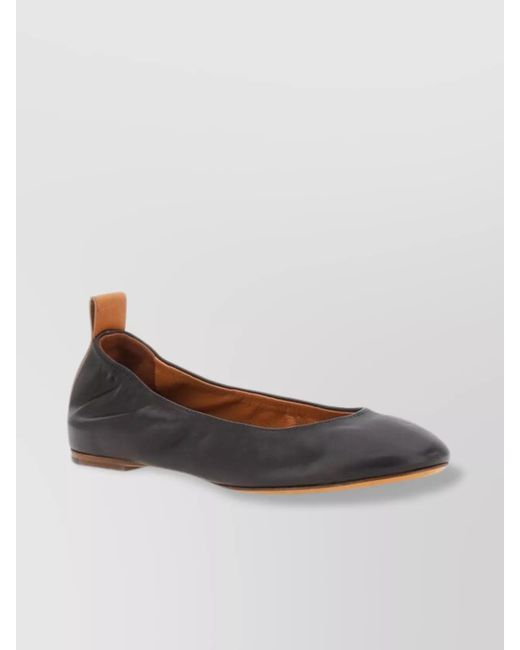Lanvin White Leather Ballerina Flats