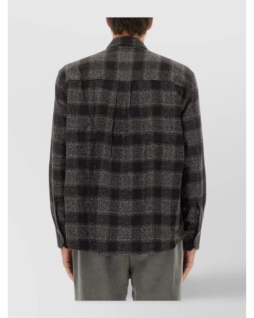 Our Legacy Gray Checked Shirt for men