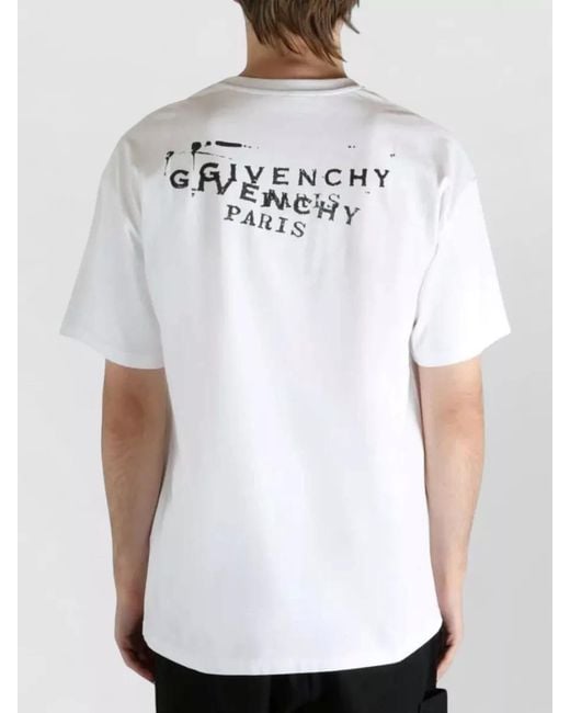 Givenchy White Cotton T Shirt Short Sleeves Crew Neck Straight Hem for men