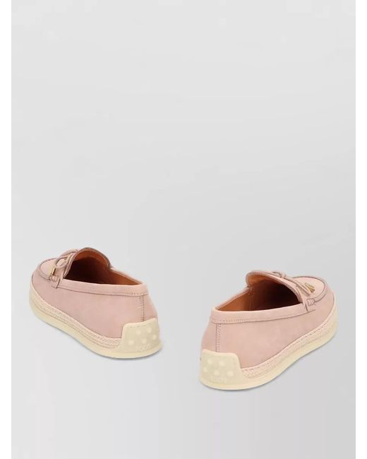 Tod's Natural Nubuck Mules Slip On Cord Bow Detail