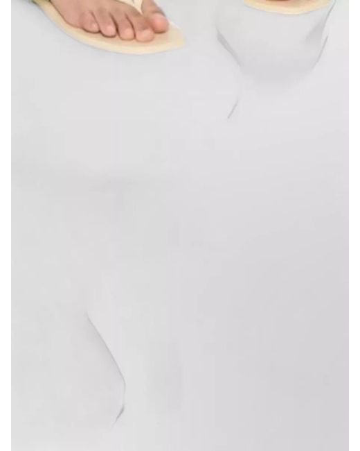 Forte_forte White Linen Trousers Wide Leg Side Slits