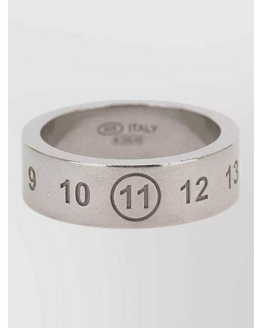 Maison Margiela Gray Numeric Sequence Ring Engraved Numbers Band