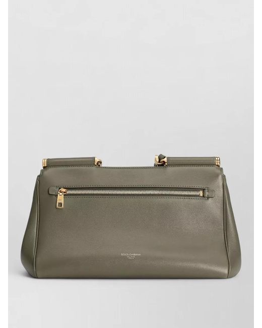 Dolce & Gabbana Natural My Sicily Medium Leather Clutch Bag